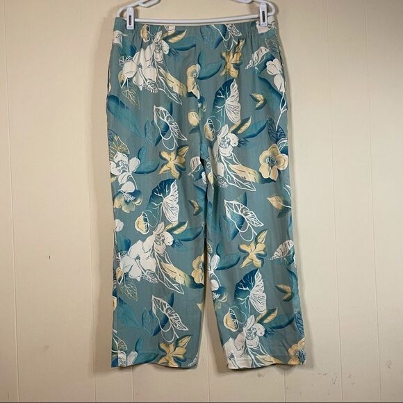 August Silk 100% Silk Floral Cropped Pants - Picture 4 of 7